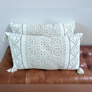 Arhaus Boho Linen Blend Throw Pillow Covers (2) NWOT!
